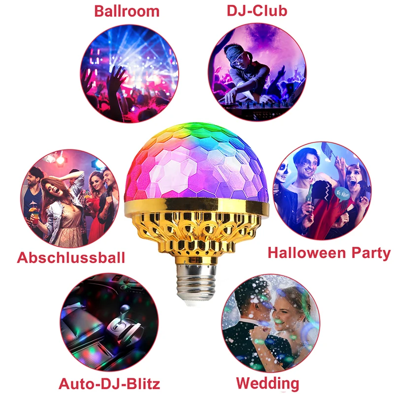 E27 Farbe rotierende magische Kugel lampe 360 ° bunte magische LED-Glühbirne Party Bühnen licht Nachtlicht für DJ Disco Ktv Atmosphäre Lichter