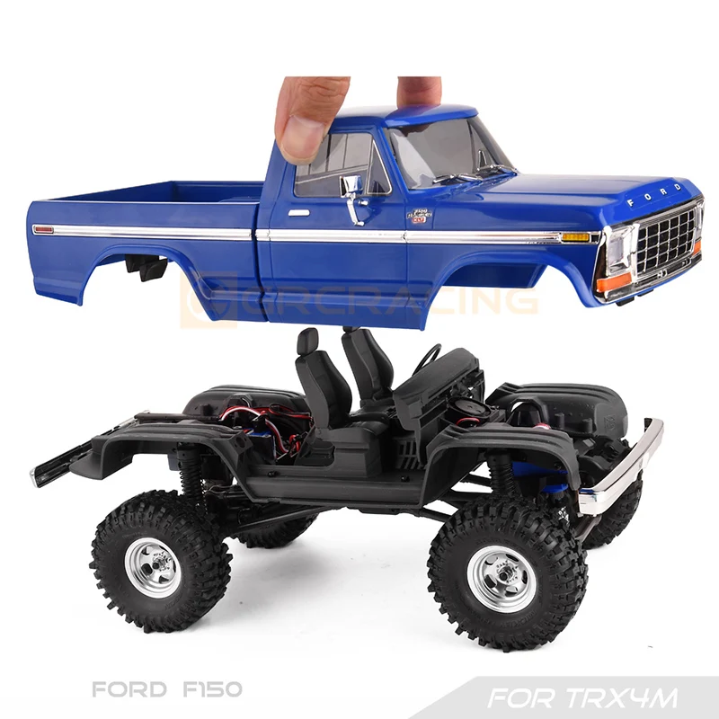 Wnętrze (3D Printing) z wentylatorem chłodzącym silnik, gniazdem konsoli środkowej do samochodu gąsienicowego 1/18 RC Traxxas TRX4-M Ford F150