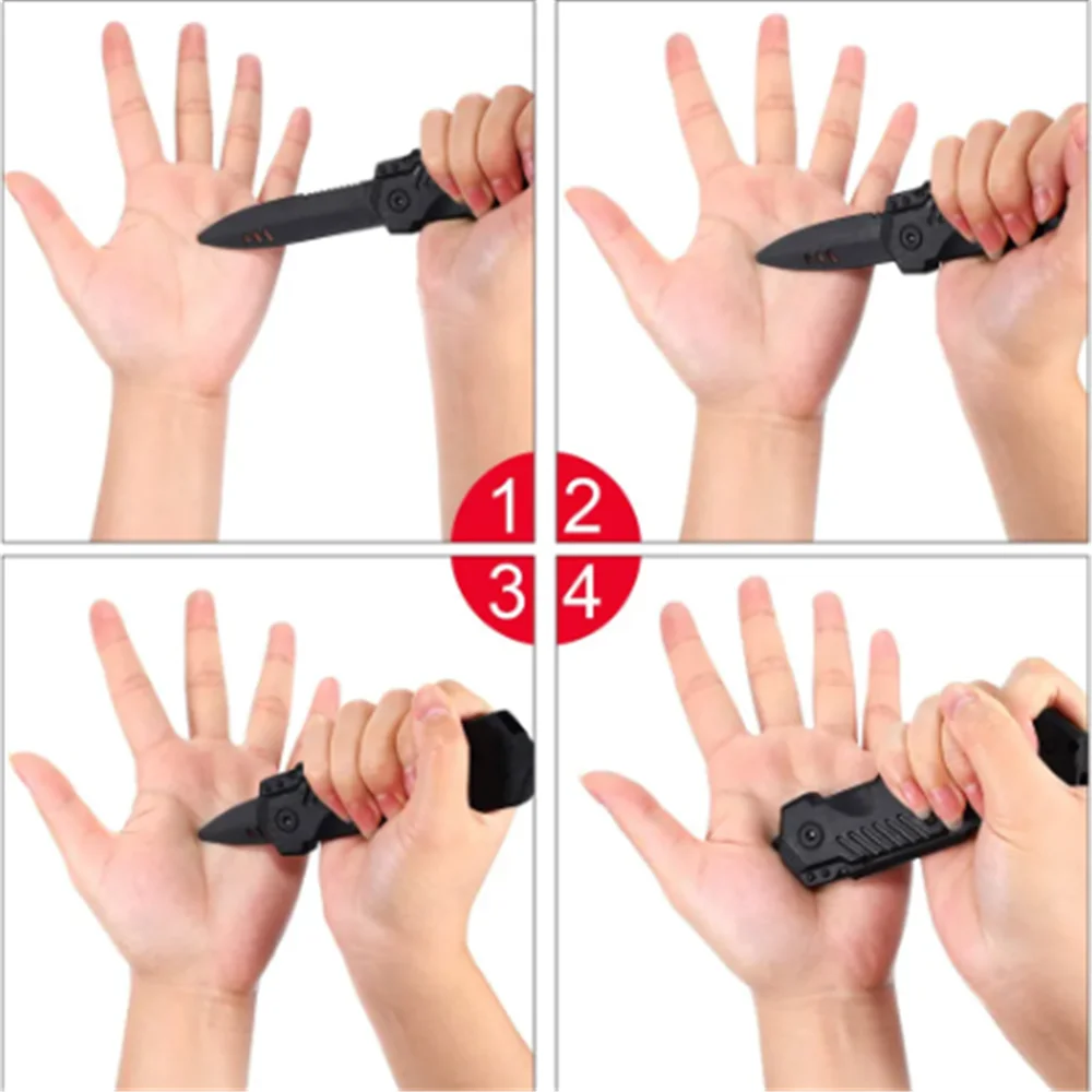 Retractable Knife Prop Fake Knife False Trick Gadget Toy Disappearing Prop Plastic Blade for Halloween Fools Day Party