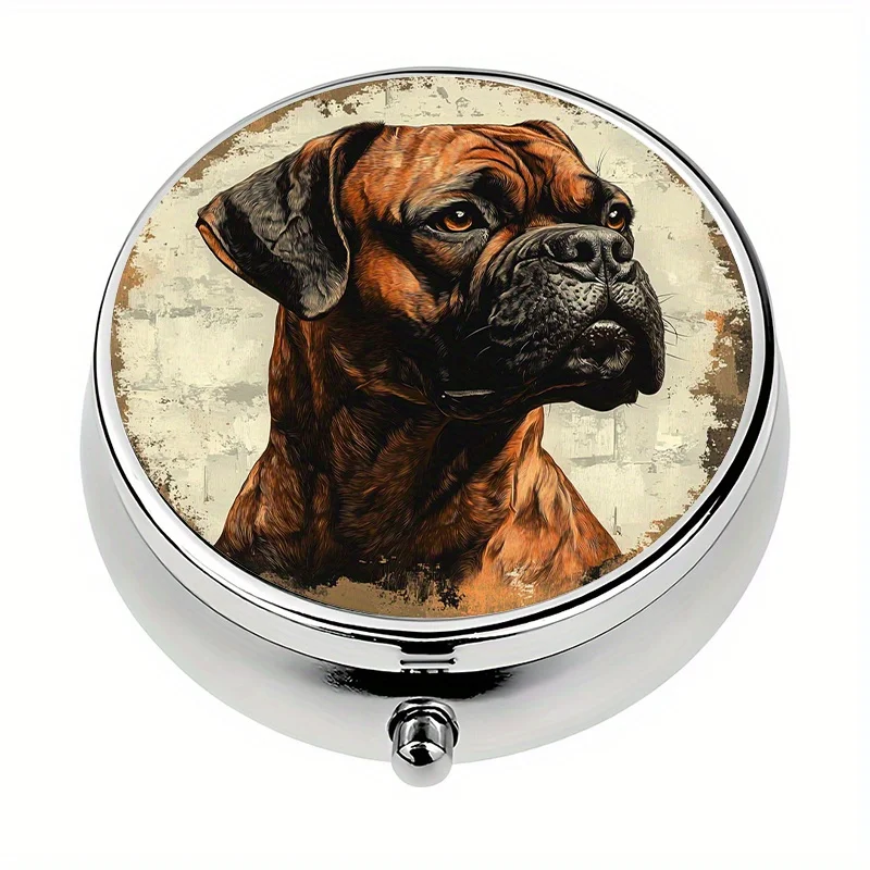 1-piece pill box, 3-compartment box, Bulldog-themed mini pill box, medication storage box, unique gift for travel
