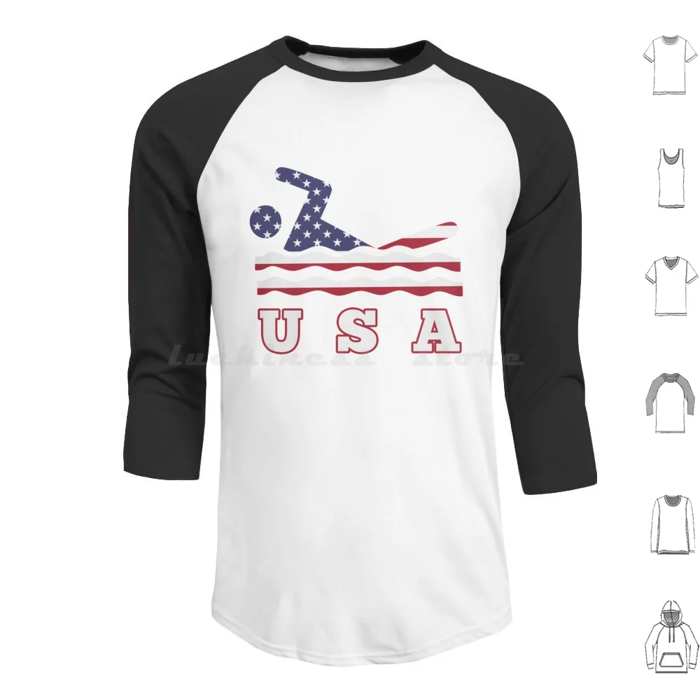 American Flag Swimming Shirt , Swim Usa Tee Shirt Hoodies Long Sleeve Swimming Patriotic Swimmer Swimmers Swim Swim Usa