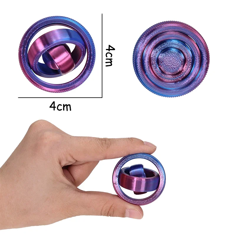 3D Printed Rotating Ball Anti-stress Toy O-Shaped Universal Fingertip Gyroscope Gravity Rotation Anxiety Relief Decompression