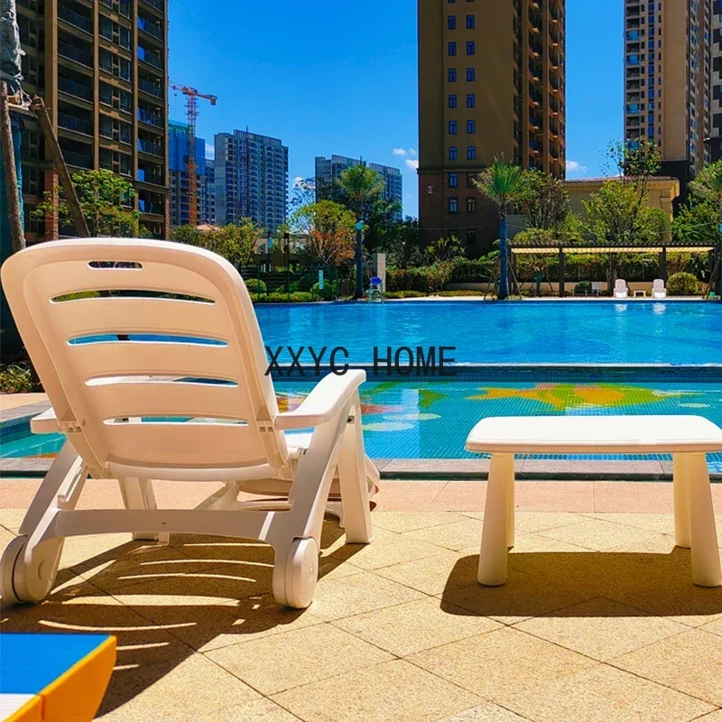 Heiße Verkäufe Outdoor Möbel Klapp Kunststoff Schwimmbad Sonnenliege Tragbare Strand Stuhl