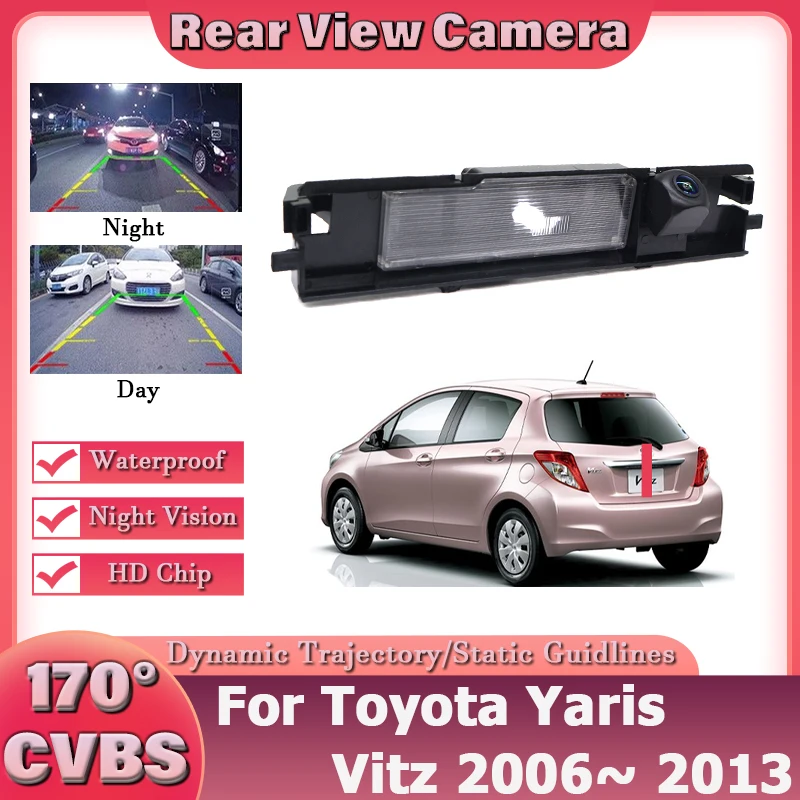 HD Fisheye Camera For Toyota Yaris Vitz 2006 2007 2008 2009 2010 2011 2012 2013 1080P 170° High Quality Reverse Parking Camera