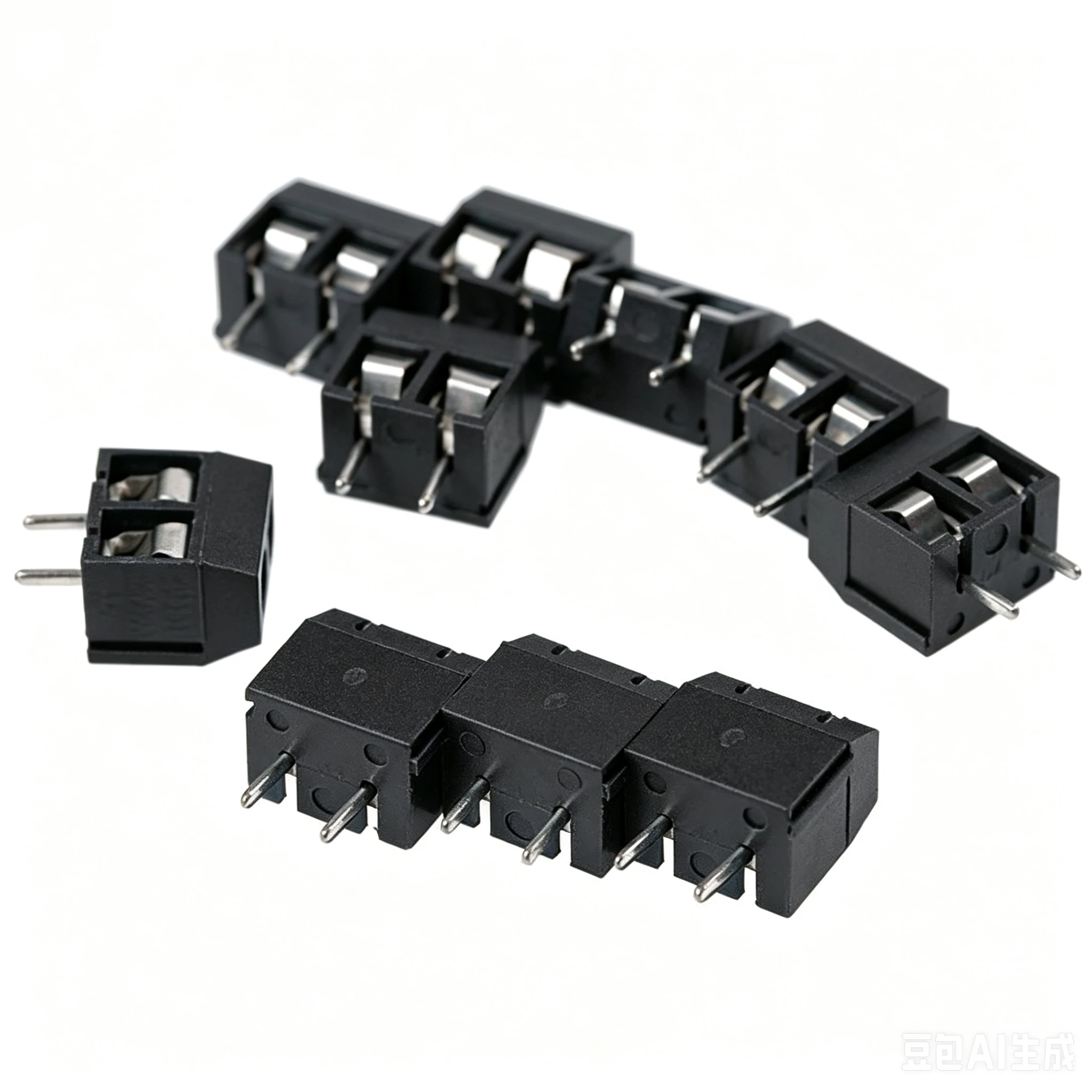 20 STKS/PARTIJ KF301-2P KF301-5.0-2P KF301 Schroef 2Pin 5.0mm Rechte Pin PCB Schroef Blok zwart