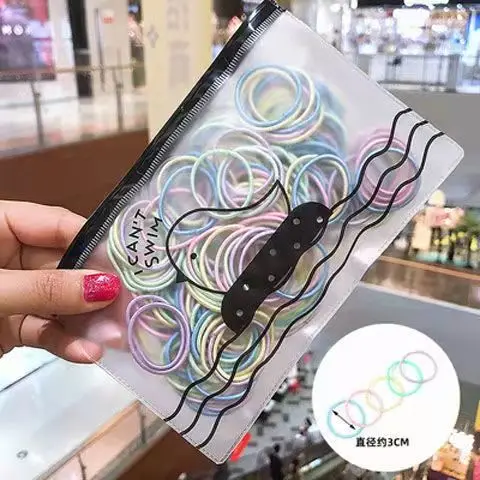 Fashionable 100 Pcs Set With High Elasticity Rubber Bands That Can Be Reused High-Quality Children's Hair Rings And Accessories image 3