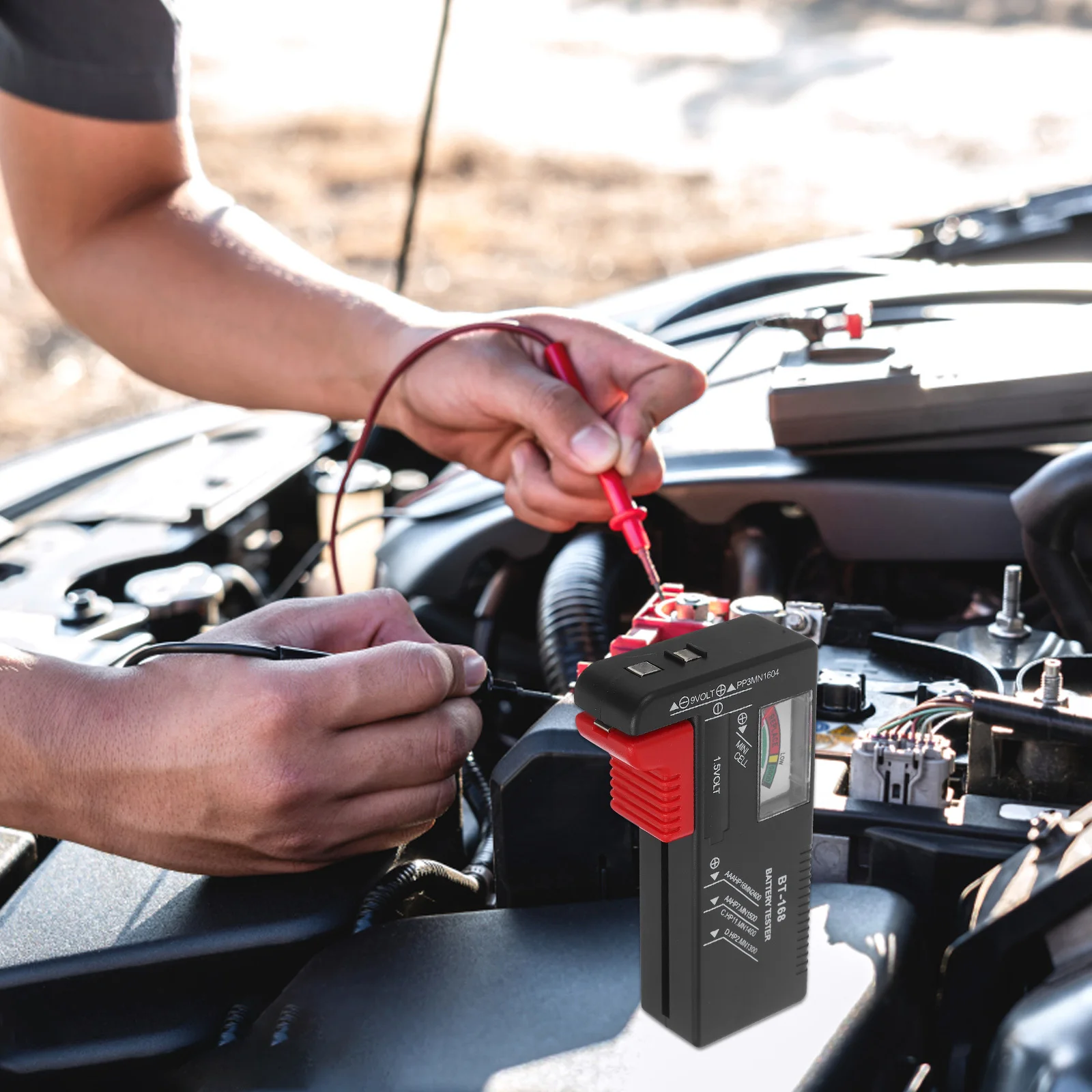 

Tester For Aa Aaa 9V 1.5V Button Cell Batteries Universal Volt Checker Power Level Indicator Green Yellow Red