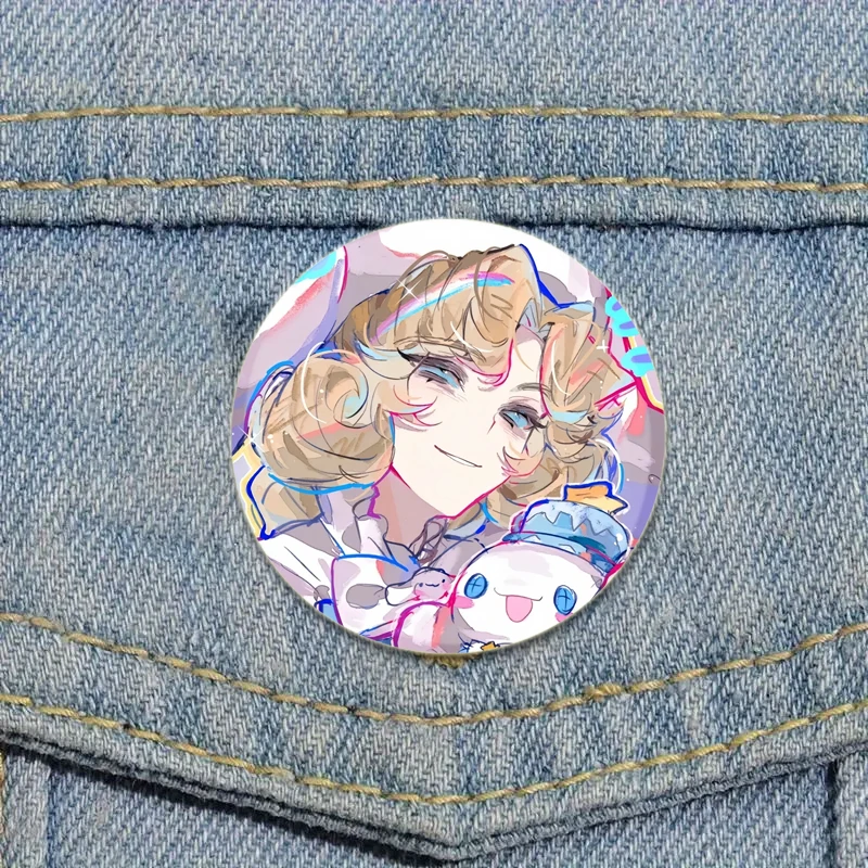58mm Game Anime Identity V Pins Asymmetric Competitive Mobile Game Badge Breastpin for Backpack Clothes Handmade Gift Brooches