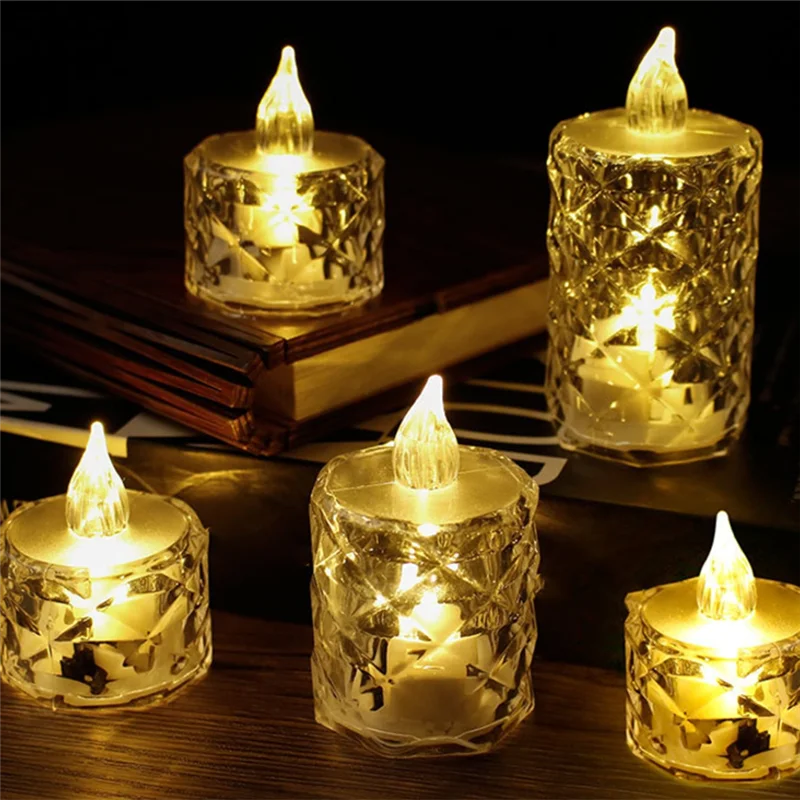 

ABRB-24 Pcs Led Tealight Candles Battery Operated Smokeless Candle Lamp For Valentines Weddings Dining Tables 1.42*2.56In