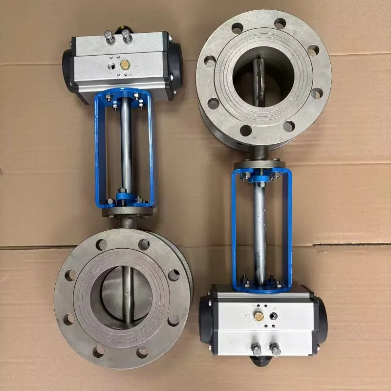 High Quality 310S Pneumatic Butterfly Valve Hot Gas Flange for High Temperature up to 1000 Degrees Gas