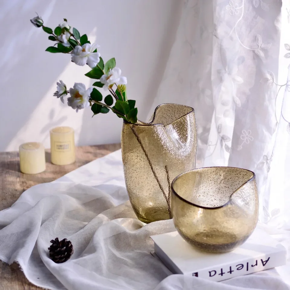 

Nordic Style Vases Home Decor Ornaments Tabletop Glass Vase Flowers Arrangement Flower Pot For Living Room Декор Home Decoration