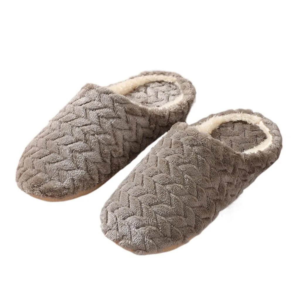 

Модные нескользящие плюшевые теплые тапочки, пушистые повседневные домашние бесшумные тапочки, утепленная домашняя обувь, зимняя обувь на мягкой подошве