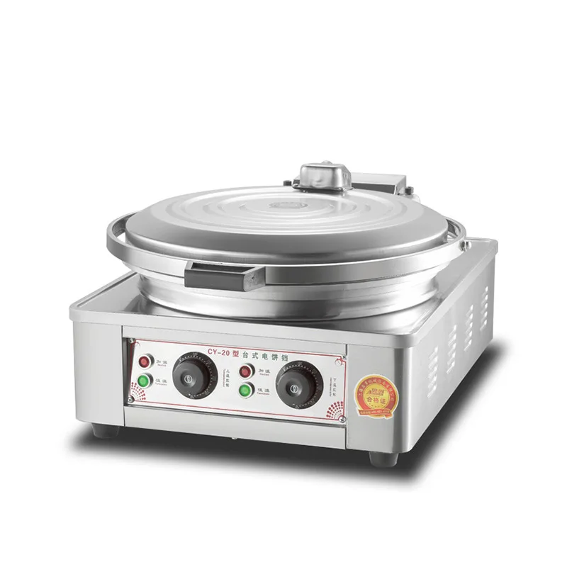 220v 3KW Pancake Maker Machine Stainless Steel Double heating Frying Machine For Dumpling Fryer automatic constant temperature