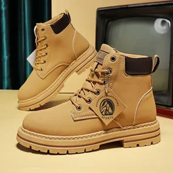 Botas de tornozelo masculinas outono novo estilo britânico moda tornozelo botas retro couro trabalho bota masculina 48 tamanho grande 47 botas masculinas casuais