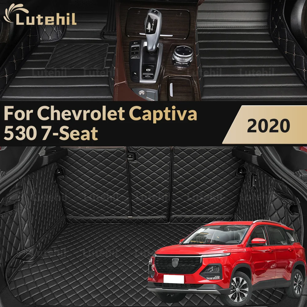 Car Floor Mats For Chevrolet Captiva 530 7-Seat 2020 Trunk mat Cargo Liner Protection Carpet Custom Floor Liners Accessories
