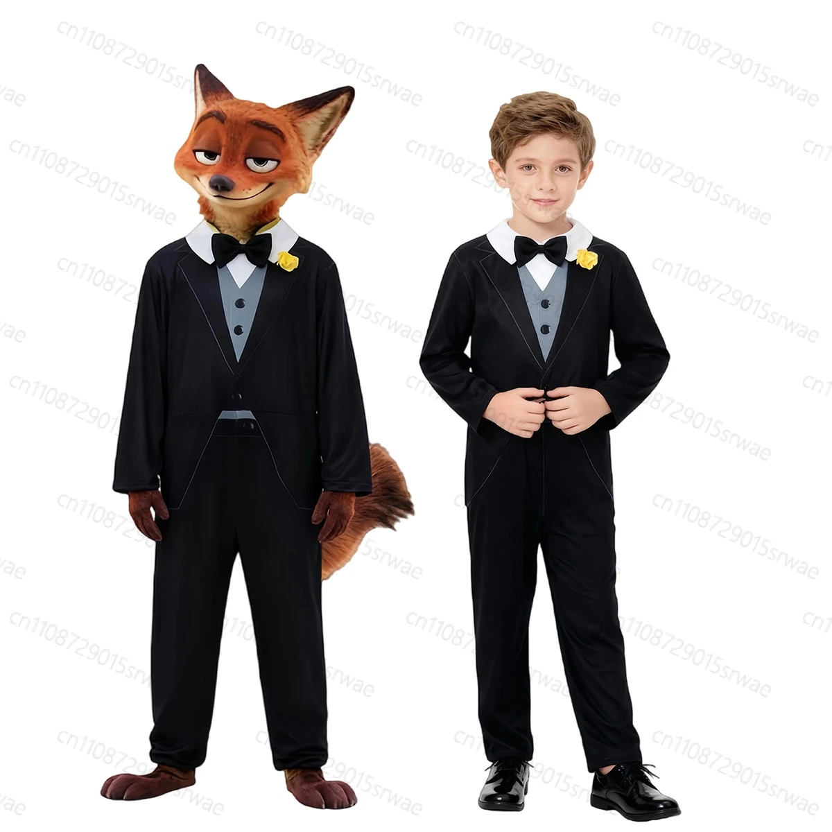 

Anime Cartoon Fox Cosplay Costume Crazy Animals City 2 Nick Cosplay Kids Halloween Costume Uniform Milk Silk Jumpsuits