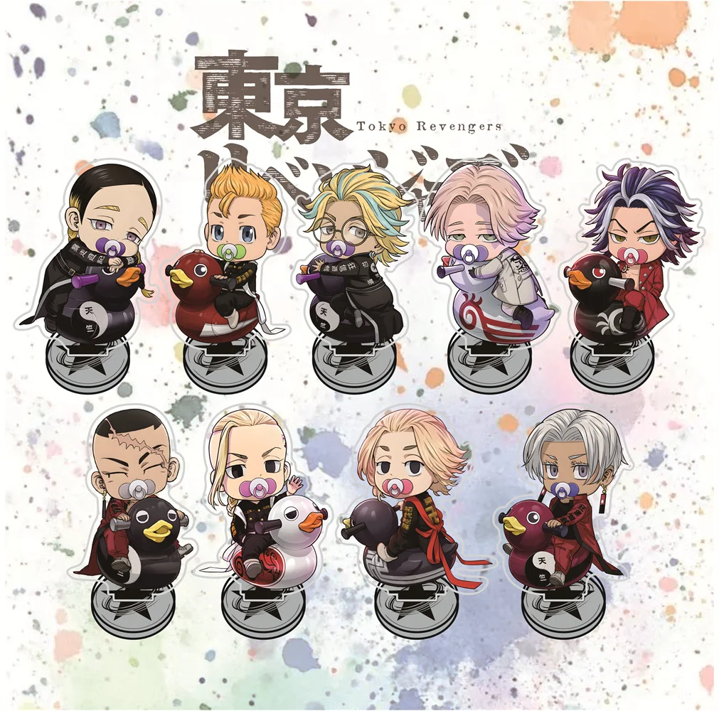 Tokyo Revengers 10cm Baby&Rocking Horse Themed Acrylic Stand Figures Keychain Anime Collectible Standee, Desk Decor Gift for Fan