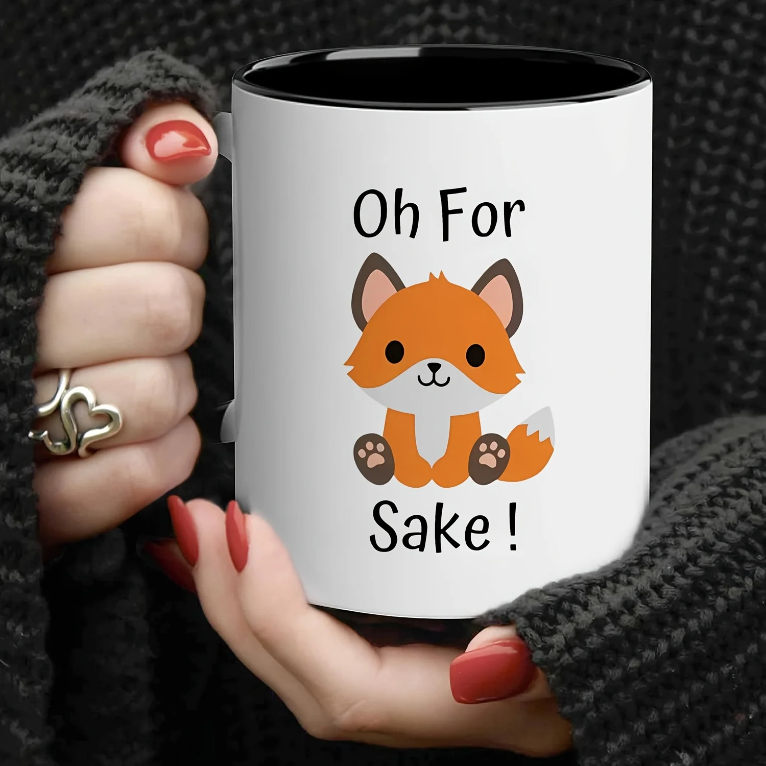11oz Keramik Kaffee Sublimation Tasse niedlichen kleinen Fuchs Muster Keramik Wasser Tasse Tasse Kaffeetasse Küche Trink geschirr Weihnachts geschenke Tasse