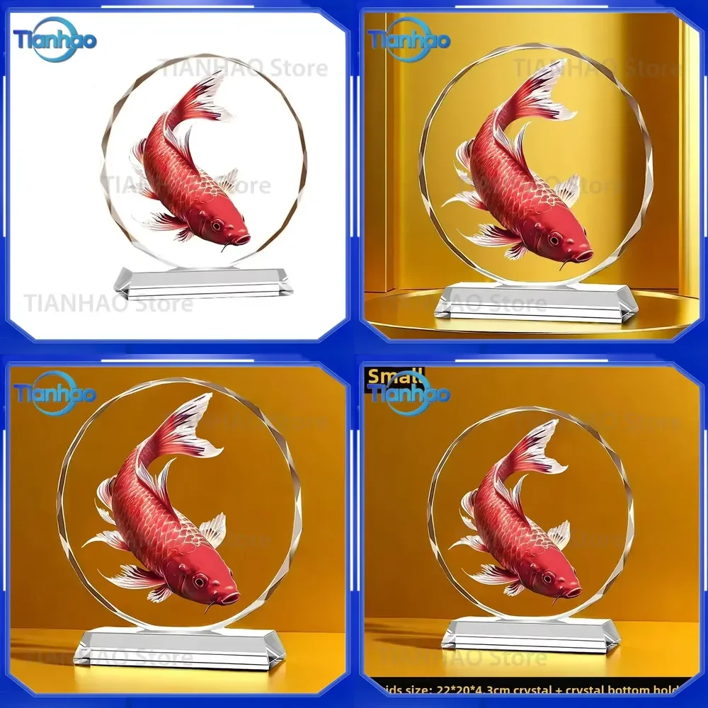 Annual Surplus Koi Crystal Ornaments for Light Luxury High-End Home Decor Creative Desktop Decoration Living Room