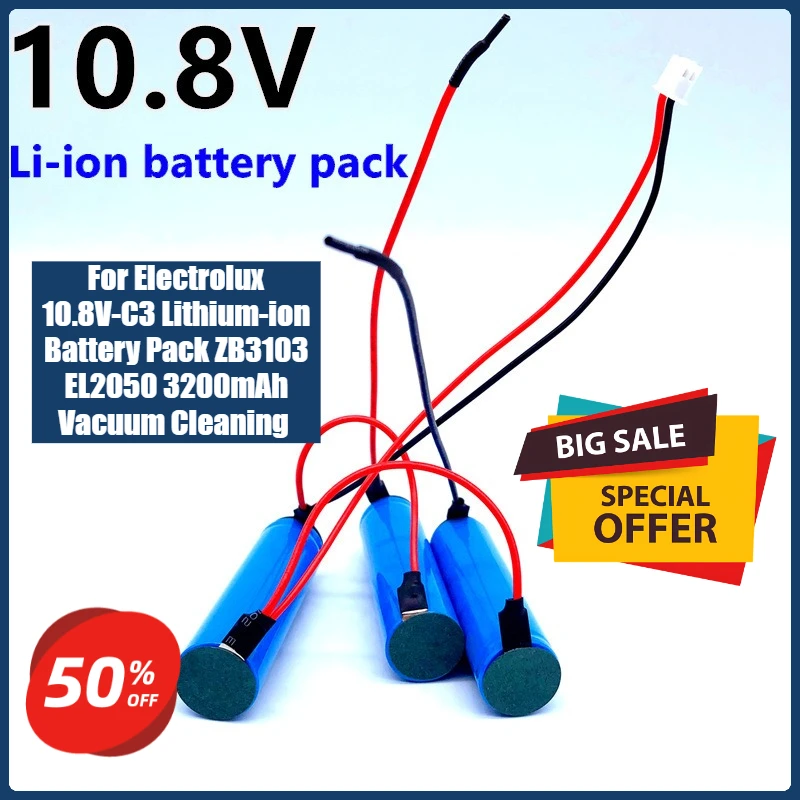 

For Electrolux 10.8V-C3 Lithium-ion Battery Pack ZB3103 EL2050 New 3200mAh Vacuum Cleaning