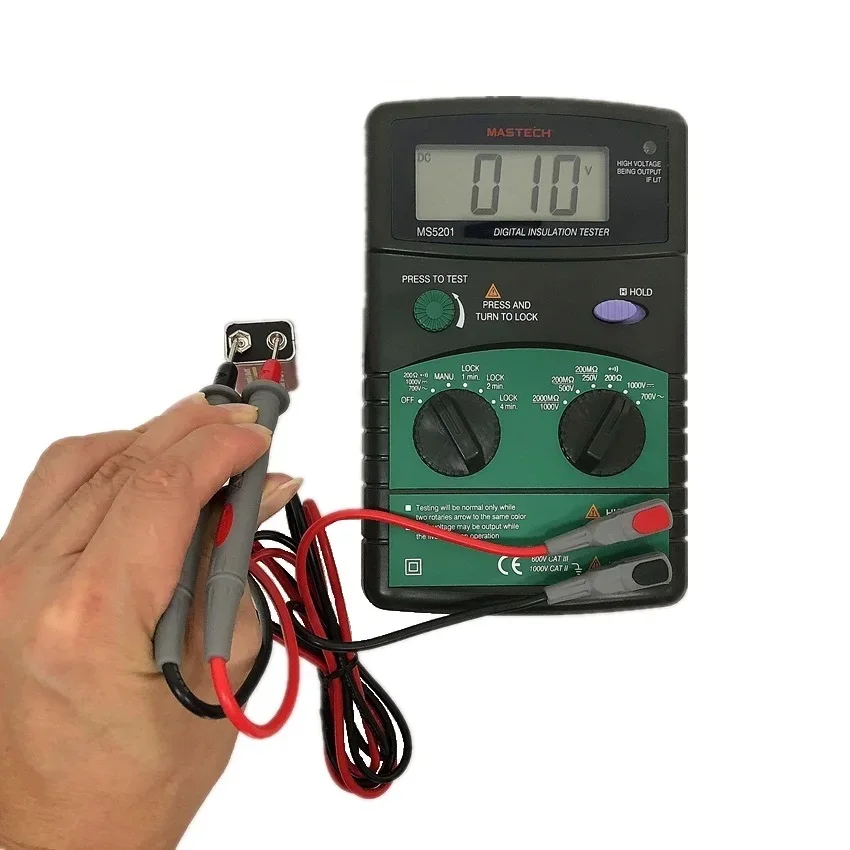 Imagem -06 - Mastech-digital Isolamento Resistência Tester Mega Ohm Som e Luz Teste de Alarme Genuine dc Tensão ac Ms5201