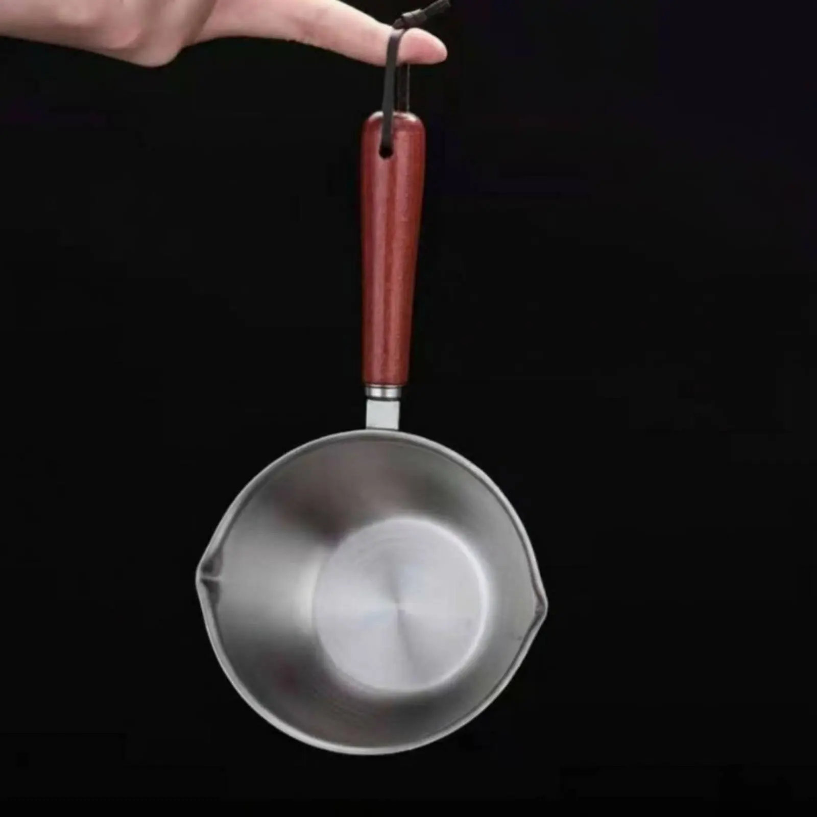 Warm Oil Pouring Pot Wooden Handle Small Oil Heating Pot Butter Warmer with Spout Versatile for Home Cooks