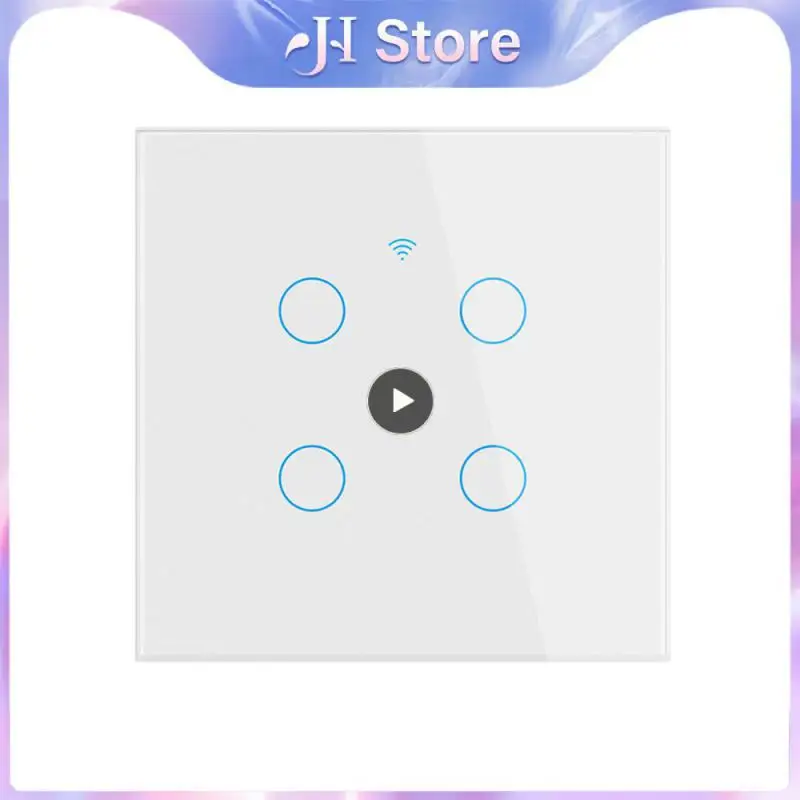 

Suitable for Alexa Google Home Assistant EU Standard 1/2/3/4 TUYA WiFi Smart Touch Switch Home Wall Light Button 86*86mm