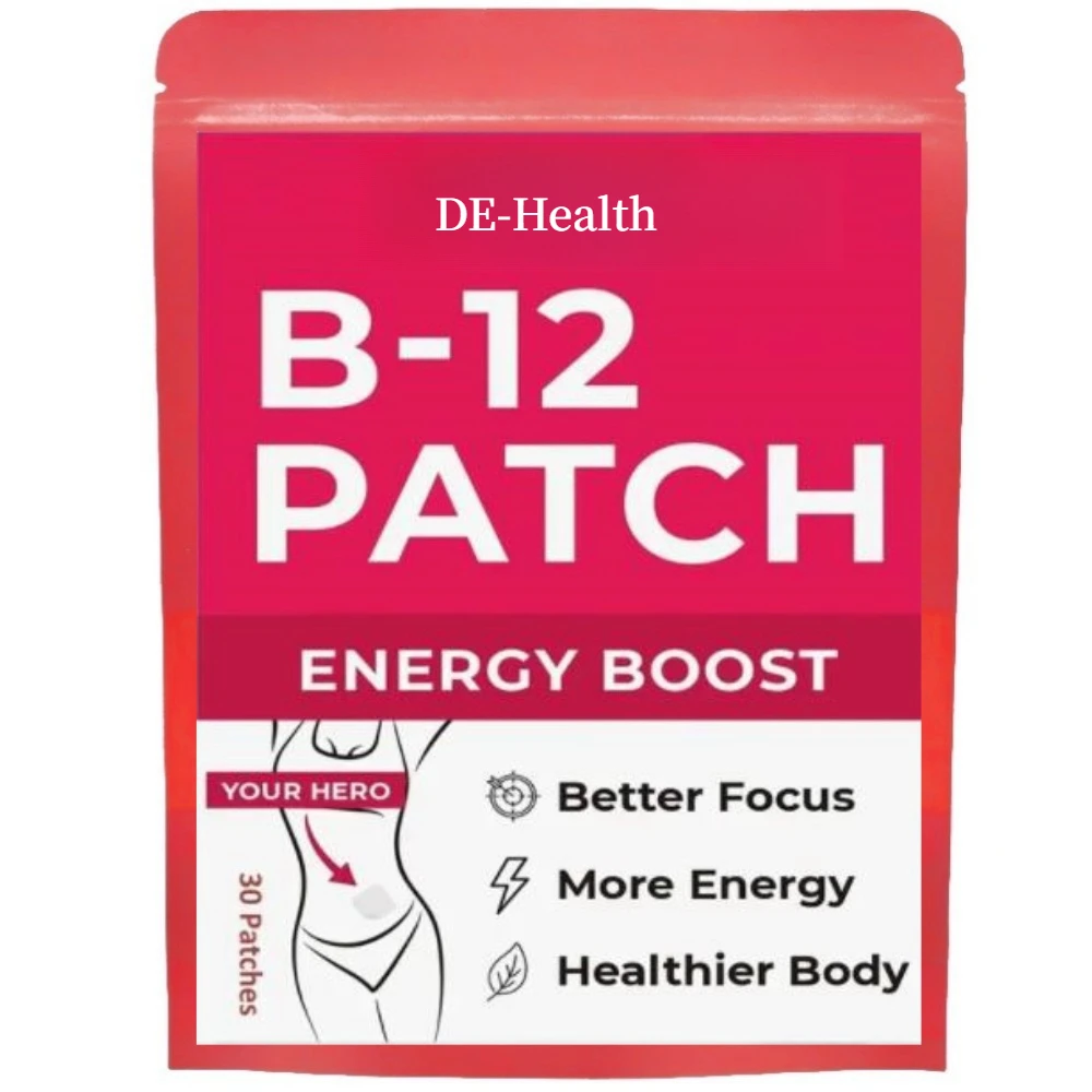 B12 Transdermal Patches - 100% Natural Vitamin Patches for Women, Energy, Focus & Body Support,30 Patches One Month Supply