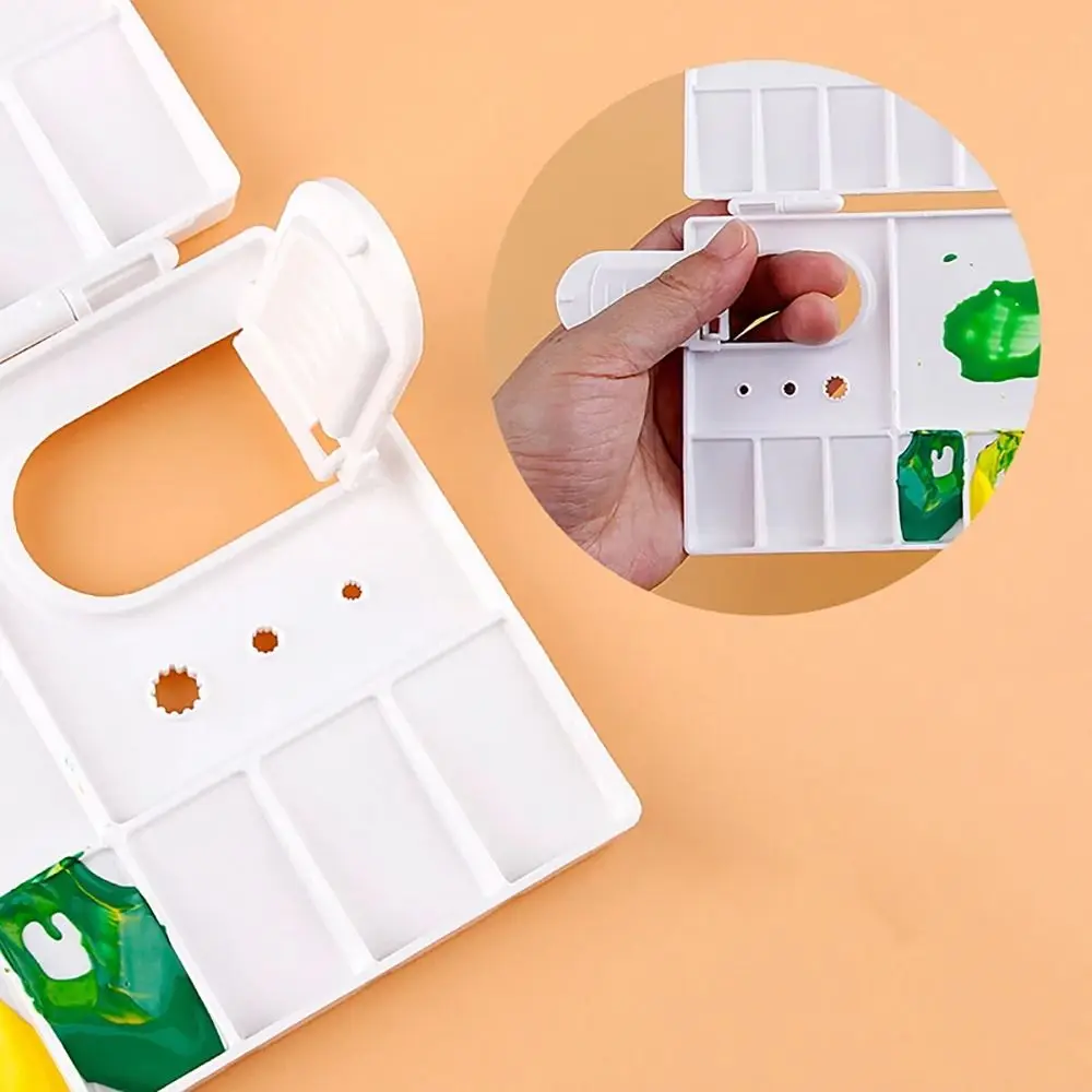 

1Pcs New 25 Grids Nail Art Palette Folding Plastic Watercolor Paint Tray Renovate Cover Pigment Box Nail Art Tool