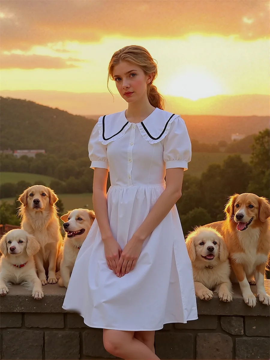 Women'S Dress Summer Clothes Sky Blue Sweet Pleated Hand-Pleated Ruffled Ruffles Frill Shirring Smocking Tier Tiered Stacked