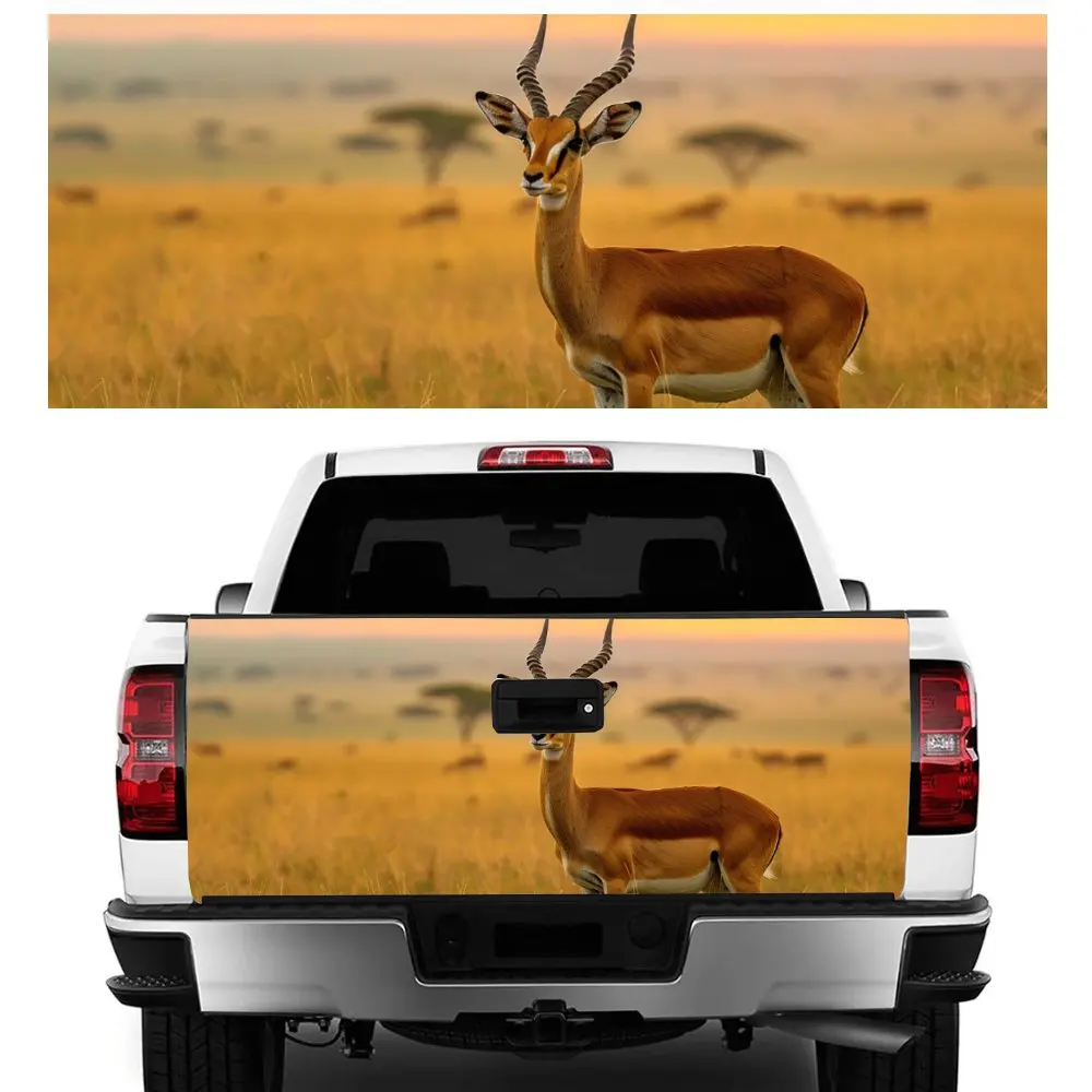 African Savannah Antelope Print Car Tail Trunk Protect Vinly Decal Auto Accessories Hood Decoration Sticker for Off-road Pickup