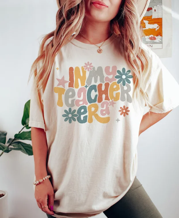 Teacher Era Tshirt for First Day Of School Kindergarten Teacher Back To School Preschool Teacher Shirt 100%cctton Streetwear y2k