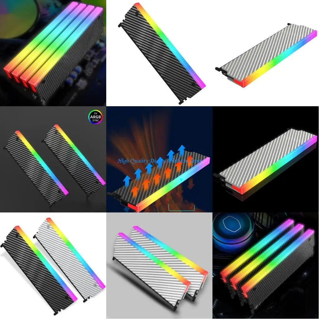 

U2JE AluminumAlloy Heatsink with 5V 3Pin ARGB Lighting Cooling Pad Desktop Radiator