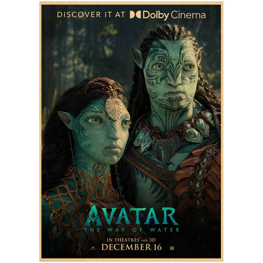 AVATAR 2 The Way of Water Printed Wall  Posters Vintage Kraft Paper  Living Room Home Wall  Art Painting