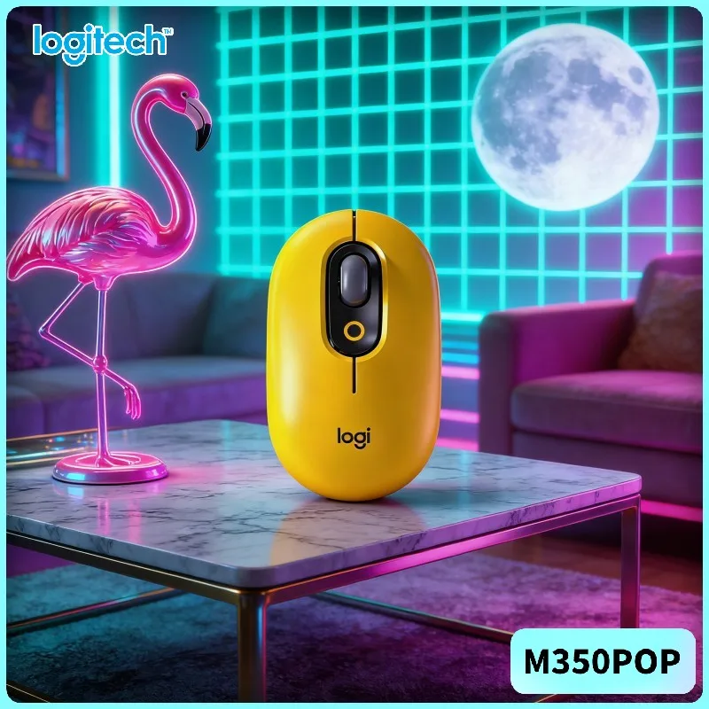 

Портативная мышь Logitech M350 POP Bluetooth USB с на 90% меньшим уровнем шума и 18-месячным сроком службы батареи для путешествий и семейного отдыха