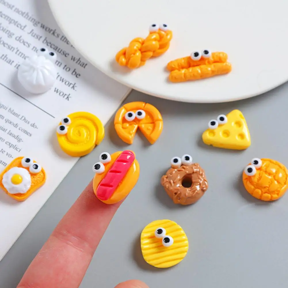 Hair Clips Charm 10Pcs Beautiful Rich Details Big Eyes  Phone Case Handmade Resin Accessories Kid Toy