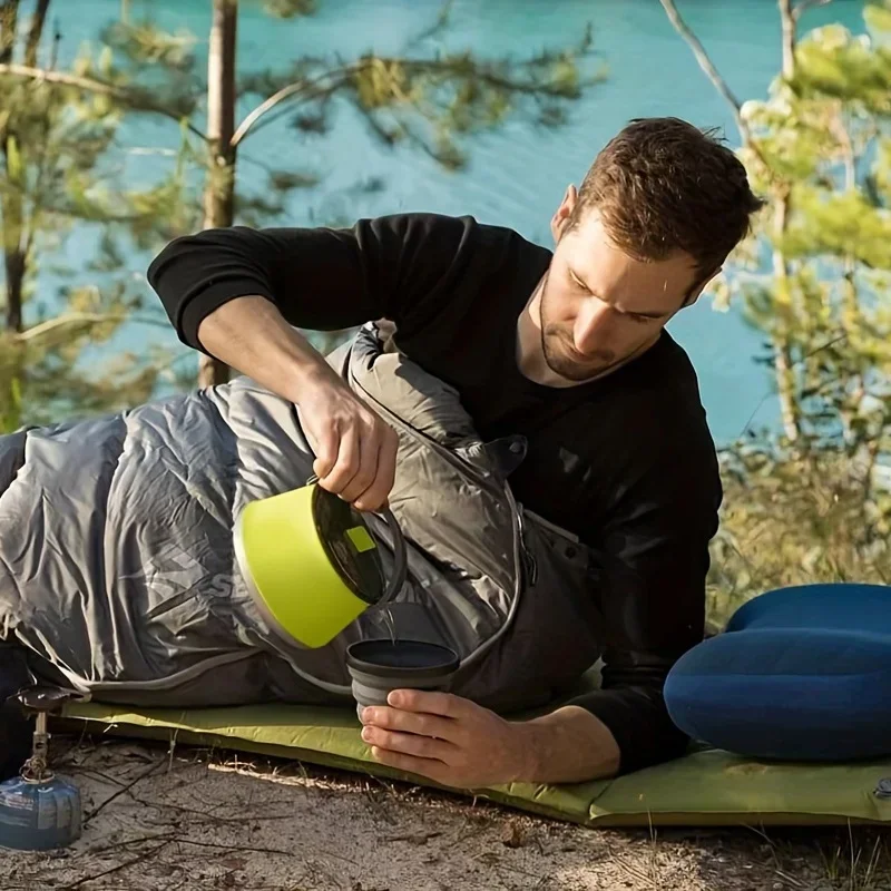 Collapsible Camping Kettle For Hiking, Backpacking & Outdoors, Folable Pot With Lid image 4