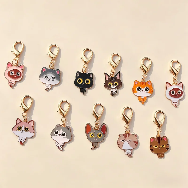11pcs Cute Cat Series Keychain Set Cute Animal Series Actively support gifts Good luck gift The perfect birthday gift
