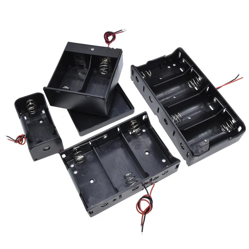 1 2 3 4 Slot D Cell Battery Holder Size Battery Storage Case Box with Wire Leads, D Size Battery Holder Box Container  series