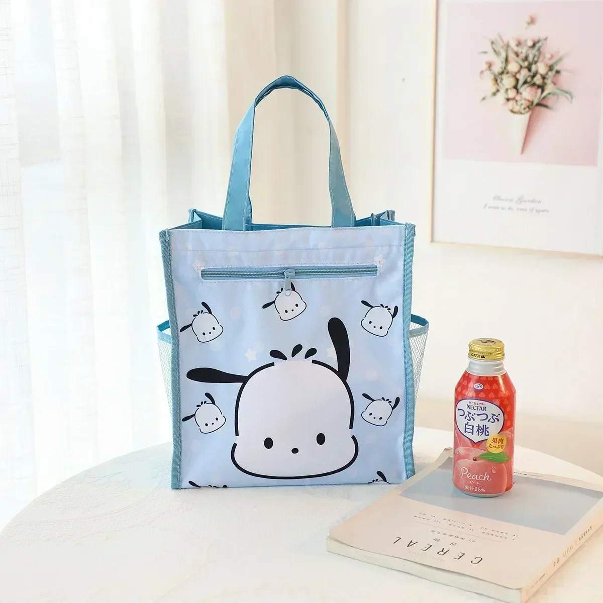 SR11 Sanrios Cinnamorolls Kuromis My Melodys การ์ตูนกันน้ํา Tuition Kawaii อะนิเมะ Double-Layer Tote กระเป๋า Art Pack