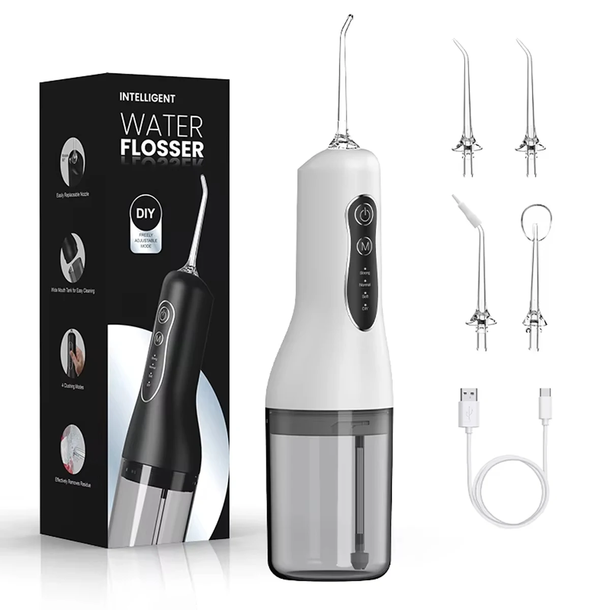 Oral Irrigator Portable Dental Water Flosser USB Rechargeable Water Jet Floss Tooth