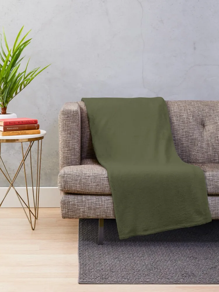 Olive Green Throw Blanket Plush Sofa Designers Retros Blankets