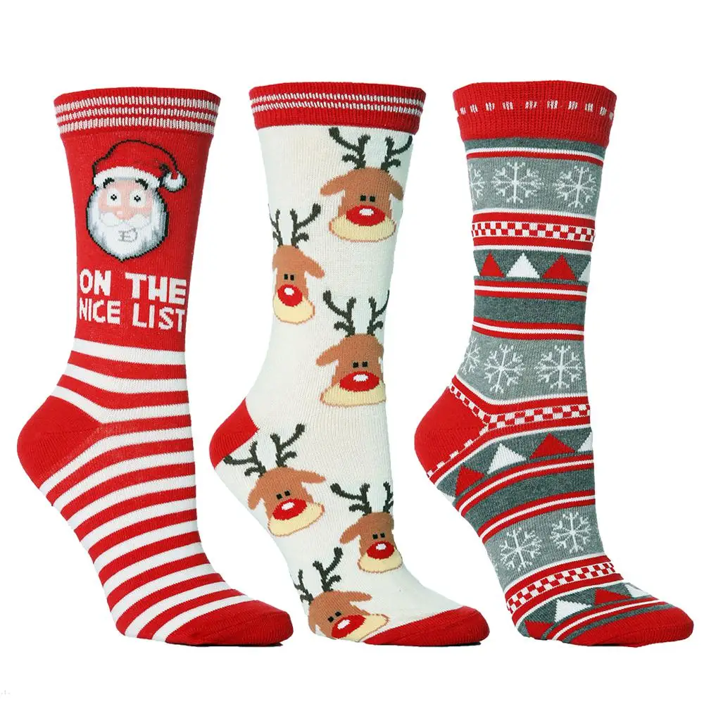 1 Pair Christmas Socks Elk Women Men's Socks New Year Personality -tube Socks Christmas Cotton Kriss Kringle Gift Cotton