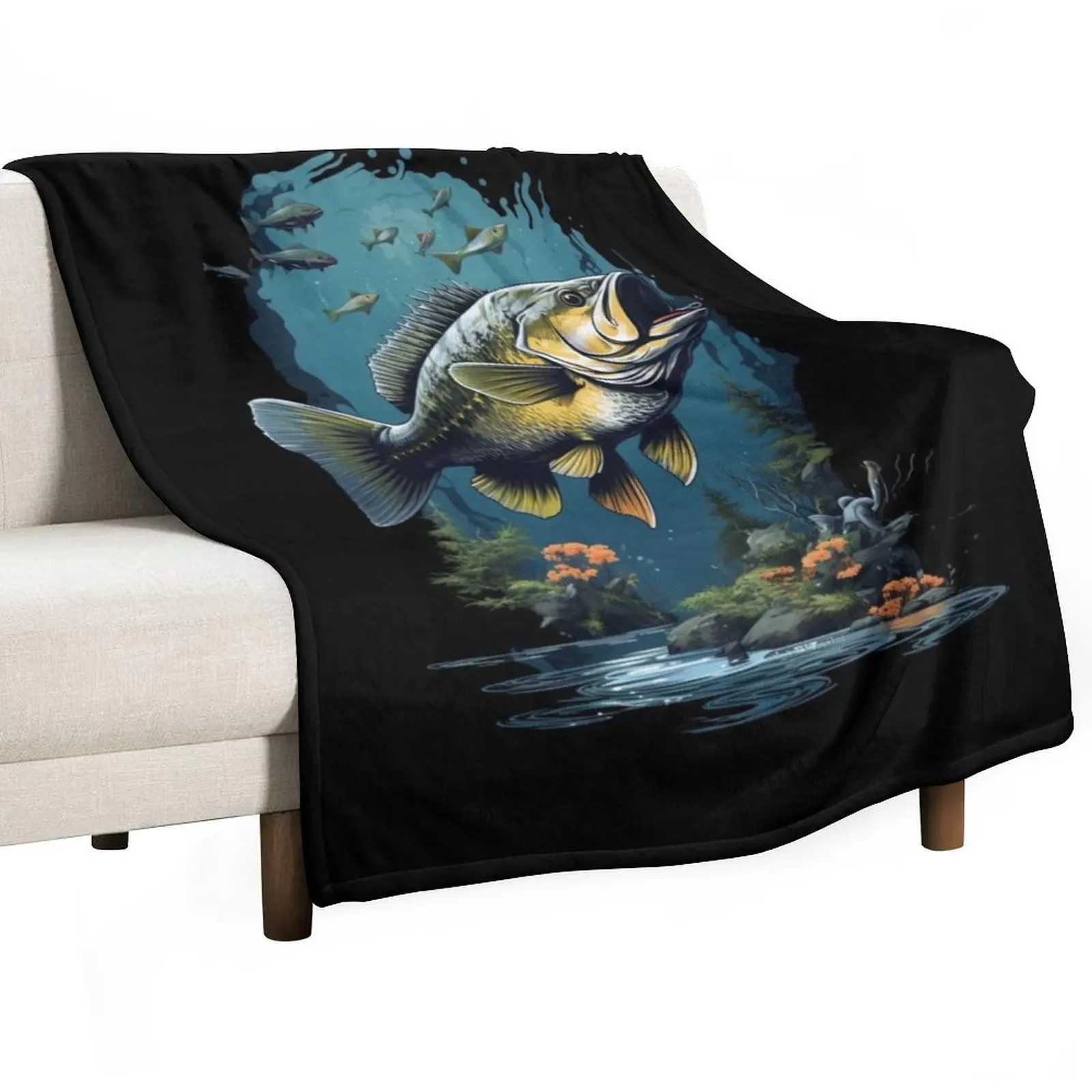 Perch Fish Throw Blanket Kid'S Summer Beddings For Decorative Sofa Retros Blankets