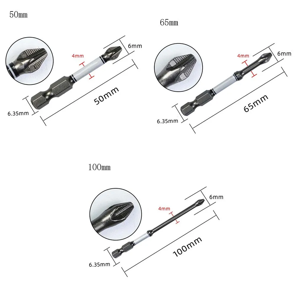 1/4 Screwdriver Bit For Impact Drill Batch Head Cross Magnetic Screwdriver Bits Non-Slip 50/65/70/100/150mmScrewdriver Set