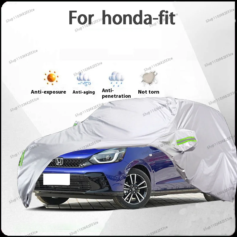 

Для Honda FIT fit автомобильный чехол водонепроницаемый пылезащитный солнцезащитный козырек (УФ) снежный серебристый полный чехол с защитой от весь день