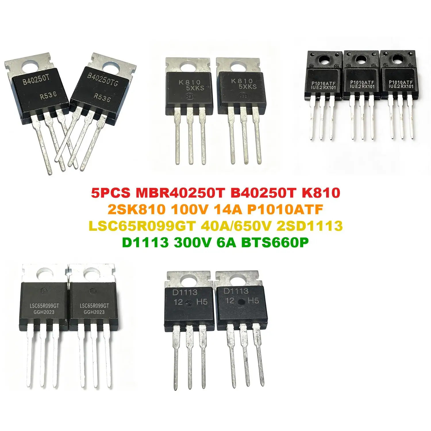 MBR40250T B40250T K810 2SK810 100V 14A P1010ATF LSC65R099GT 40A/650V 2SD1113 D1113 300V 6A BTS660P