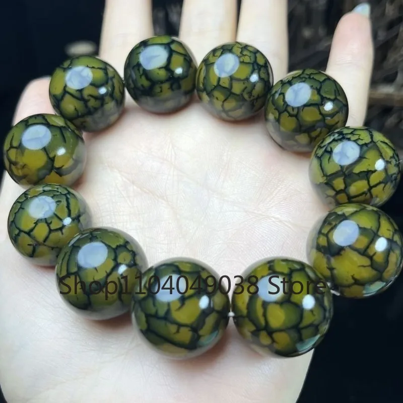

Natural Dragon Agate Bracelets for Men 20MM Simple Ethnic Bracelet Jewelry