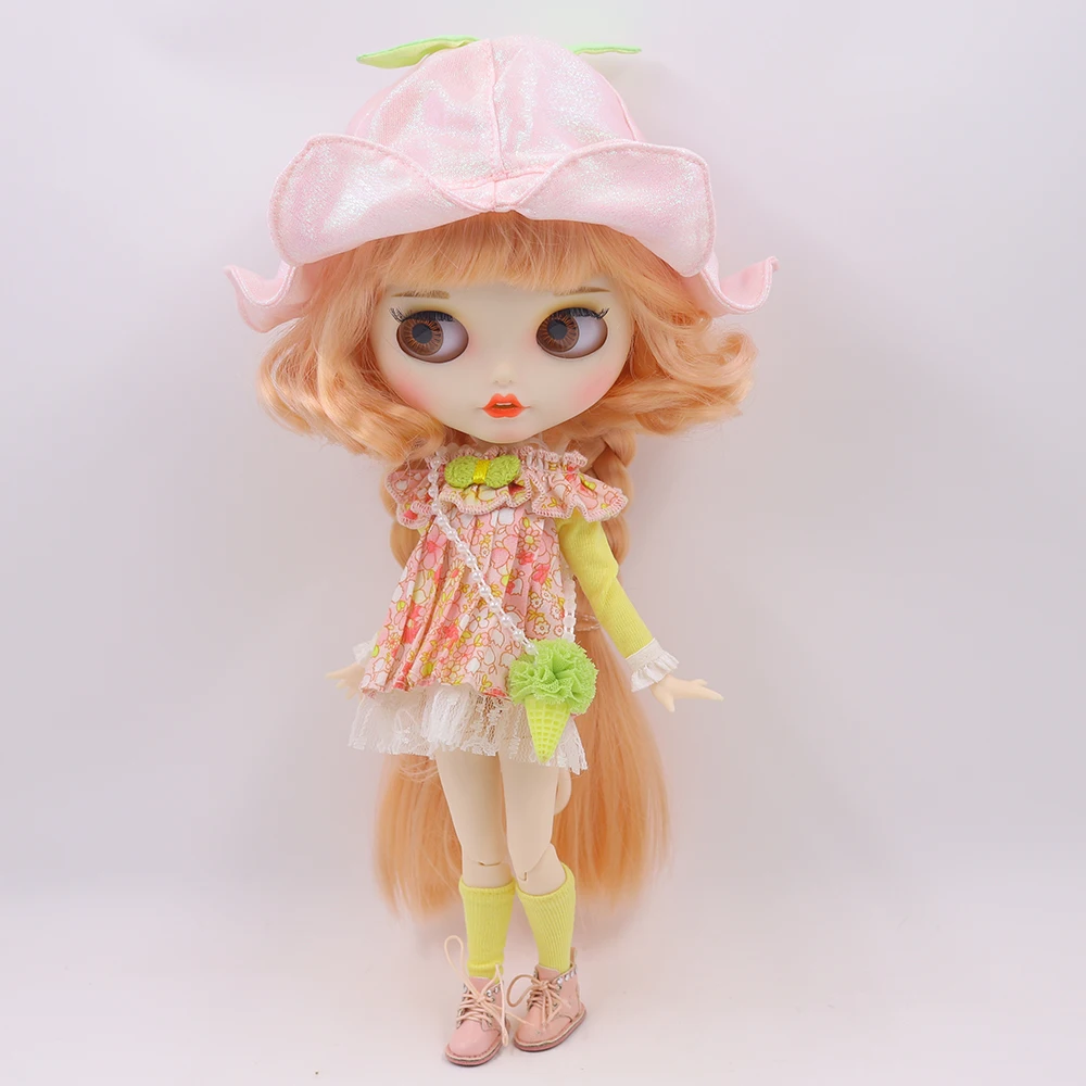 ICY DBS Blyth Doll 1/6 bjd joint body doll White Skin Matte Face Jellyfish Hair Style Including Clothes Shoes Hand 30cm Toy