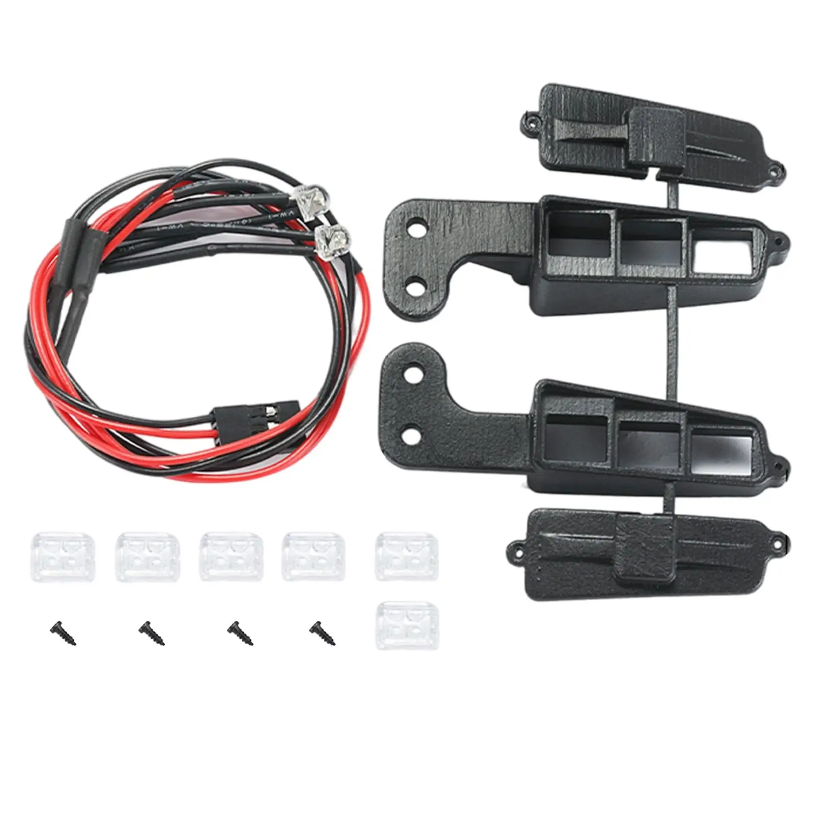 

Plastic Upgrade RC Car Front Bumper Lights Simulated Built-in Lima 1:10 Scale Truck Replacement